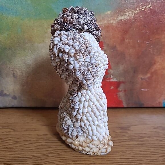 Vintage Seashell Puppy Dog Figurine Shell Folk Art Kitschy Art Beach House - Picture 4 of 9